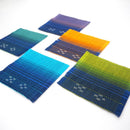 【コースター】シーグラデーション 2枚セット 水色 | 八重山みんさー織り |あざみ屋