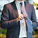 【ネクタイ】ピンストライプ (紺) | 八重山みんさー織り |あざみ屋