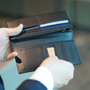 【長財布】ヤッサミ黒 F付革 | 八重山みんさー織り |あざみ屋