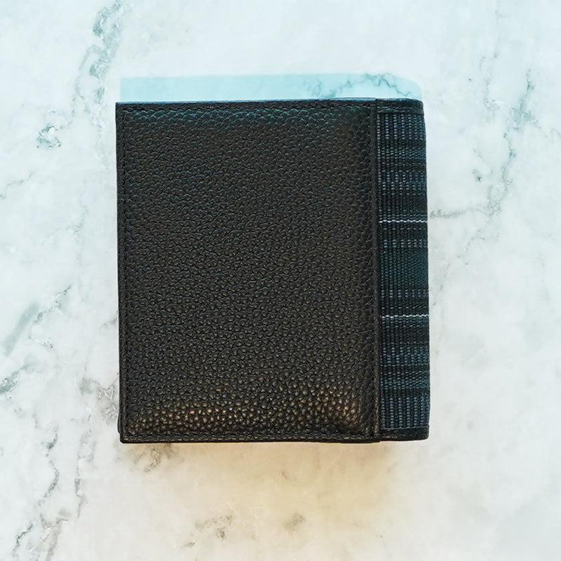 【二つ折り財布】ヤッサミ黒 | 八重山みんさー織り |あざみ屋