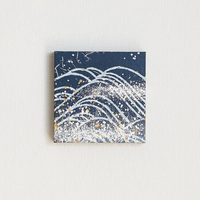 【アートパネル】夏 大波・藍 (S) | 金銀砂子細工 | 逸品集（菊池襖紙工場）