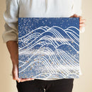 【アートパネル】夏 大波・藍 (L) | 金銀砂子細工 | 逸品集（菊池襖紙工場）