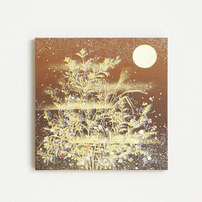 【アートパネル】秋 秋草・茶 (L) | 金銀砂子細工 | 逸品集（菊池襖紙工場）