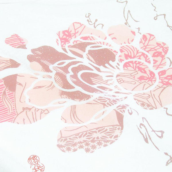 牡丹 美人画 日本製Tシャツ