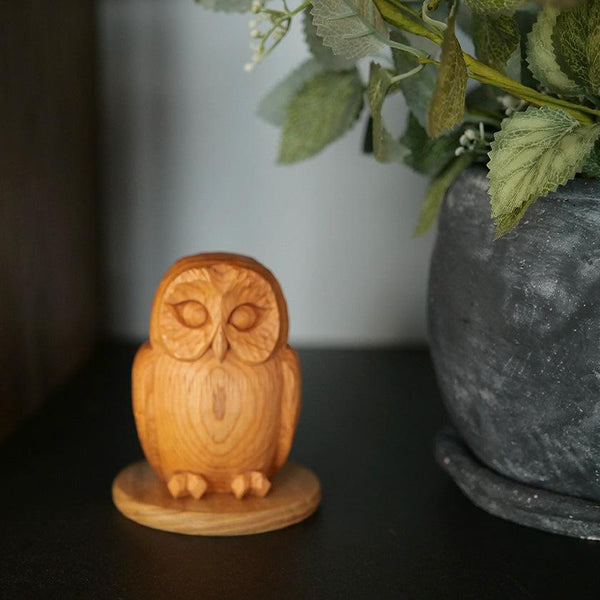 【置物】 ふくろう | 一位一刀彫