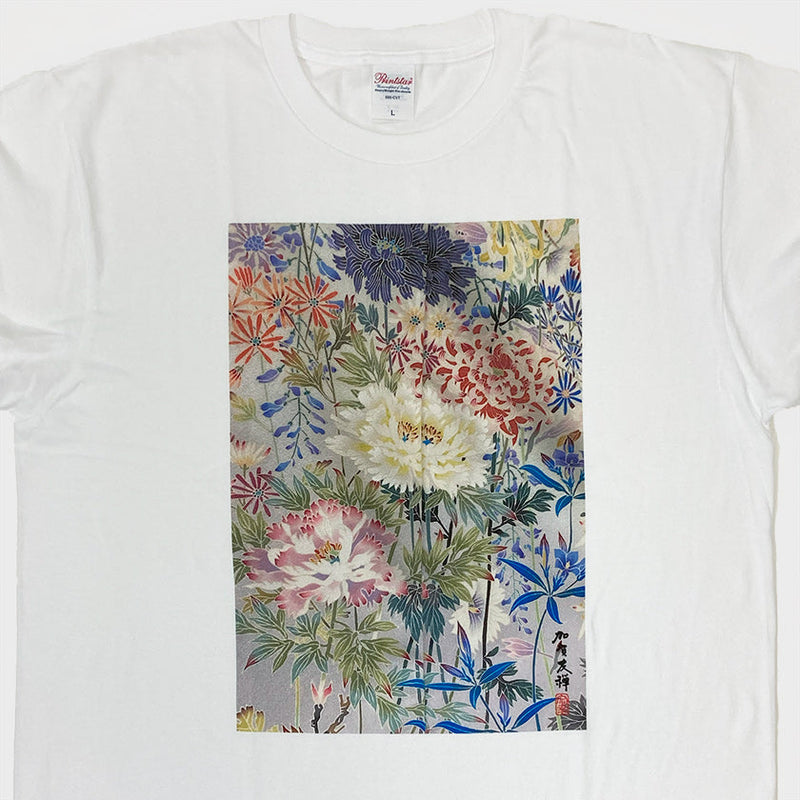 【Tシャツ】花カラー 白 フリーサイズ | 加賀友禅 | J.Flavor * 菊田宏幸