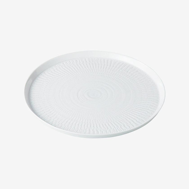 【皿】彫刻紋 白磁 丸皿 カンナ (大) | 波佐見焼 | 西海陶器