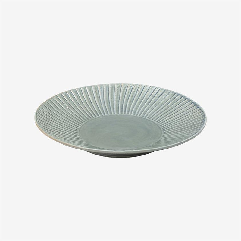 【皿】彫刻紋 草林彫 (藍墨) 24cm | 波佐見焼 | 西海陶器
