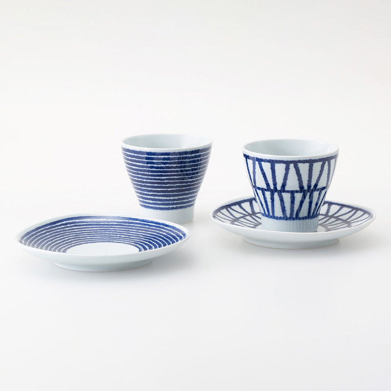 【カップ＆トレイペアセット】藍玉 | 波佐見焼 | 西海陶器