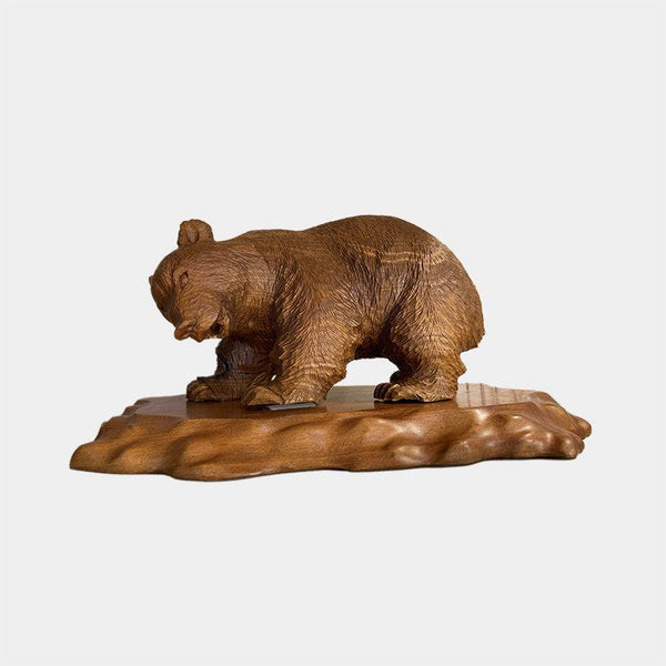 【置物】台付 熊 (槐) | アイヌ工芸