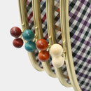 【長財布】西陣織シルク がま口 京組紐ストラップ付 ギンガムチェック (パープル系) | 西陣織 | Atelier Kyoto Nishijin