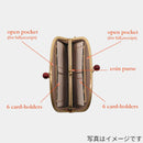 【長財布】西陣織シルク がま口 京組紐ストラップ付 ギンガムチェック (ブラウン系) | 西陣織 | Atelier Kyoto Nishijin