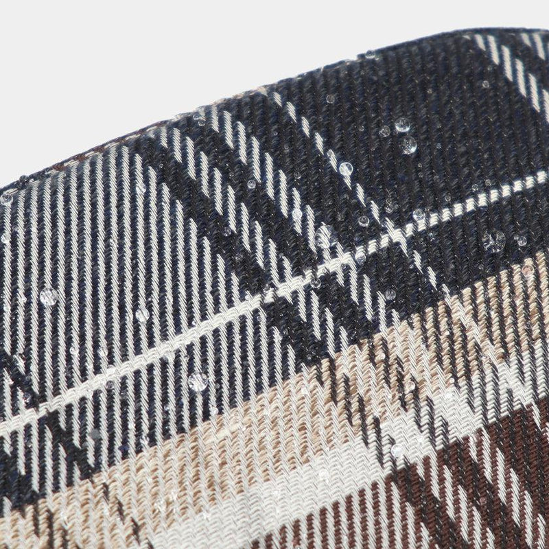 【ショルダーバッグ】撥水加工 西陣織シルク がま口 タータンチェック (チャコールブラック) | 西陣織 | Atelier Kyoto Nishijin