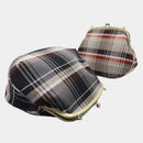 【ショルダーバッグ】撥水加工 西陣織シルク がま口 タータンチェック (ベージュ) | 西陣織 | Atelier Kyoto Nishijin