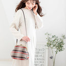 【ショルダーバッグ】撥水加工 西陣織シルク がま口 タータンチェック (ベージュ) | 西陣織 | Atelier Kyoto Nishijin