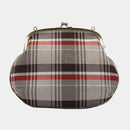 【ショルダーバッグ】撥水加工 西陣織シルク がま口 タータンチェック (ベージュ) | 西陣織 | Atelier Kyoto Nishijin