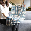 【マフラー】格子(白青グレー) | 京友禅 | 禾口木丙