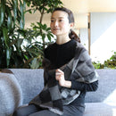 【マフラー】市松 (黒グレー) | 京友禅 | 禾口木丙