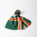 【マフラー】大格子 (緑橙) | 京友禅 | 禾口木丙