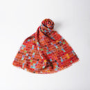 【マフラー】四角並べ (朱) | 京友禅 | 禾口木丙