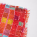 【マフラー】四角並べ (朱) | 京友禅 | 禾口木丙