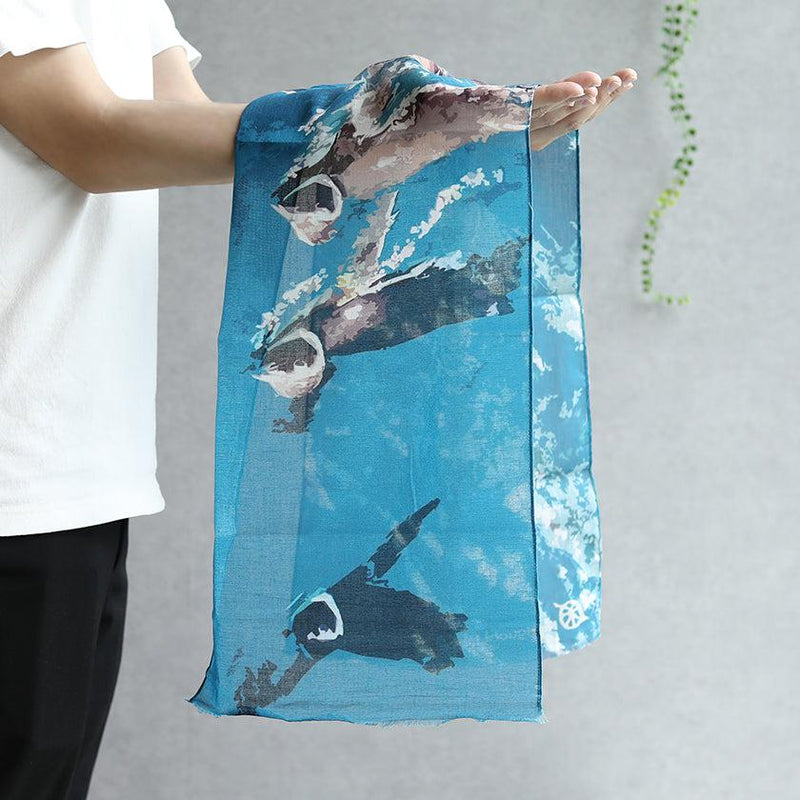 【ストール】コットン ペンギン (新水泳) | 京友禅 | 禾口木丙