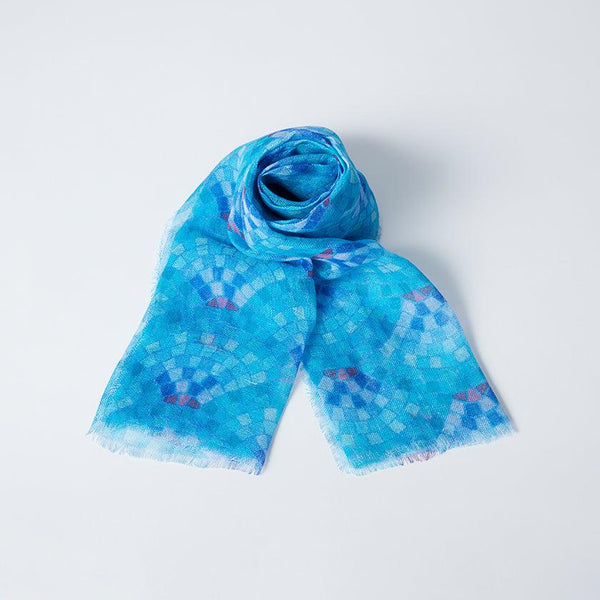 【ストール】リネン160X35 青海レンガ (藍) | 京友禅 | 禾口木丙