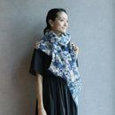 【ストール】リネン190x52 友禅花 (白抜き) | 京友禅 | 禾口木丙