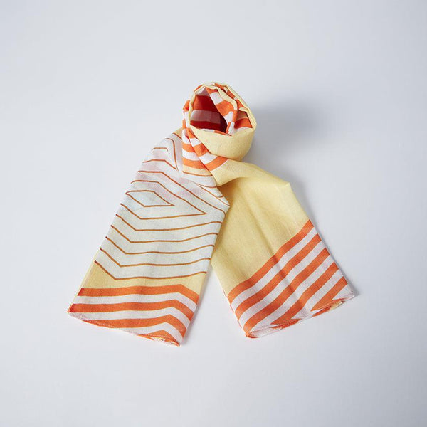 【ストール】コットン 入子菱 (朱) | 京友禅 | 禾口木丙