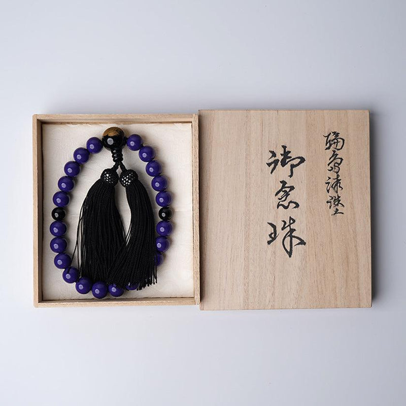 【数珠】蒔絵付 念珠 男性用 (紫) | うるし珠 | 升井彩 本乾漆