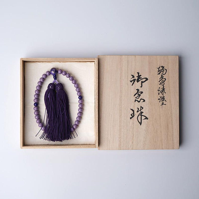 【数珠】蒔絵付 念珠 女性用 (紫) | うるし珠 | 升井彩 本乾漆
