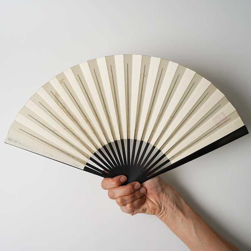 【扇子】三ヶ月 (白) 金箔 | 唐紙 | 景美風月