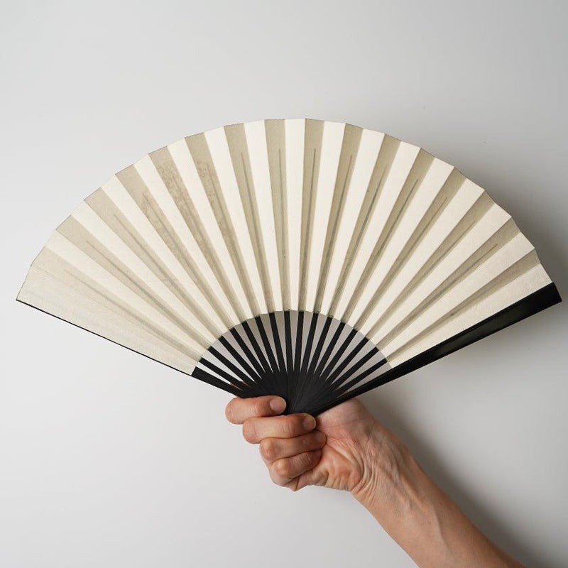 【扇子】満月 (白) 金箔 | 唐紙 | 景美風月