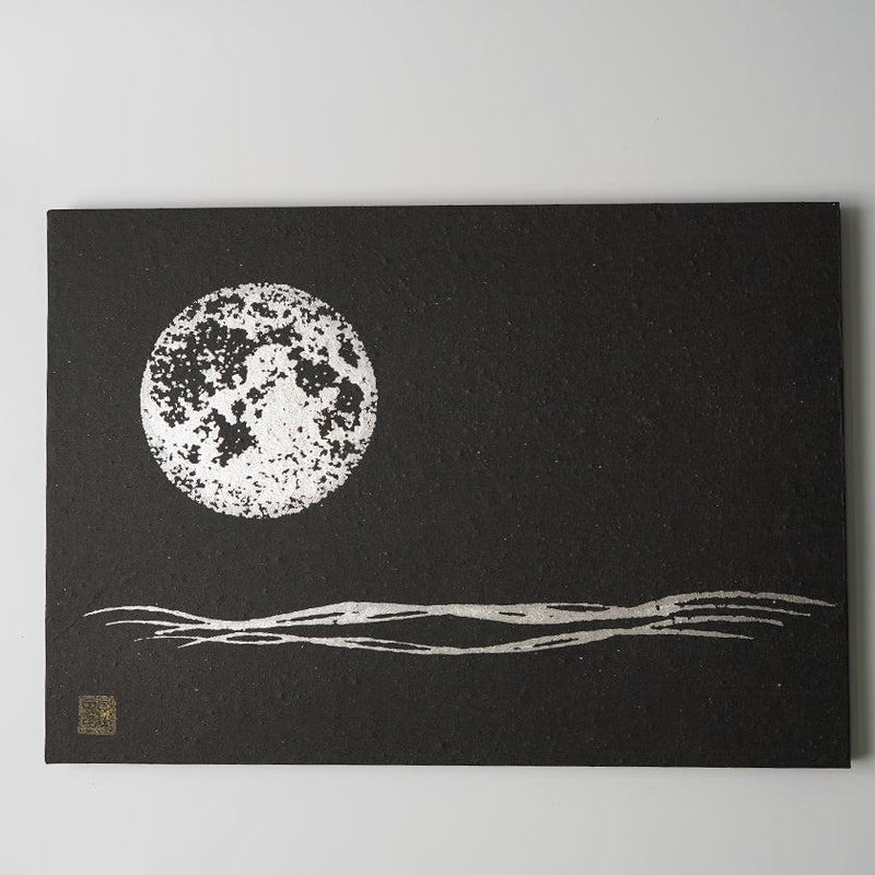 【アートパネル】満月 (黒) A3 | 唐紙 | 景美風月