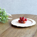 【皿】Mat フラットプレート (リム) 輪花-M 白 | 京焼・清水焼 | fuuu