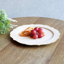 【皿】Mat フラットプレート (リム) 輪花-L 白 | 京焼・清水焼 | fuuu