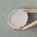 【皿】Hibiki フラットプレート (リム) 輪花-L 赤 | 京焼・清水焼 | fuuu