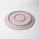 【皿】Hibiki フラットプレート (リム) 輪花-L 赤 | 京焼・清水焼 | fuuu