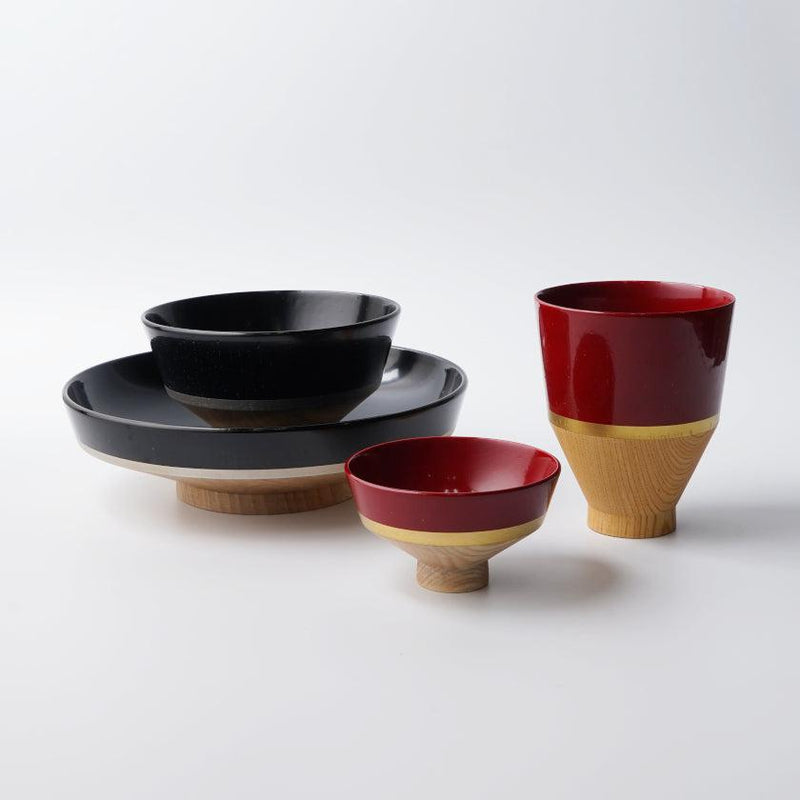 【お皿】KOROMO 4点セット (浅鉢、お椀、おちょこ、カップ) | 漆器 | isuke