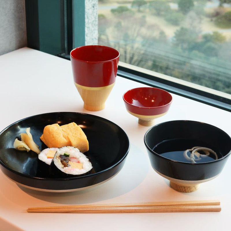 【お皿】KOROMO 4点セット (浅鉢、お椀、おちょこ、カップ) | 漆器 | isuke