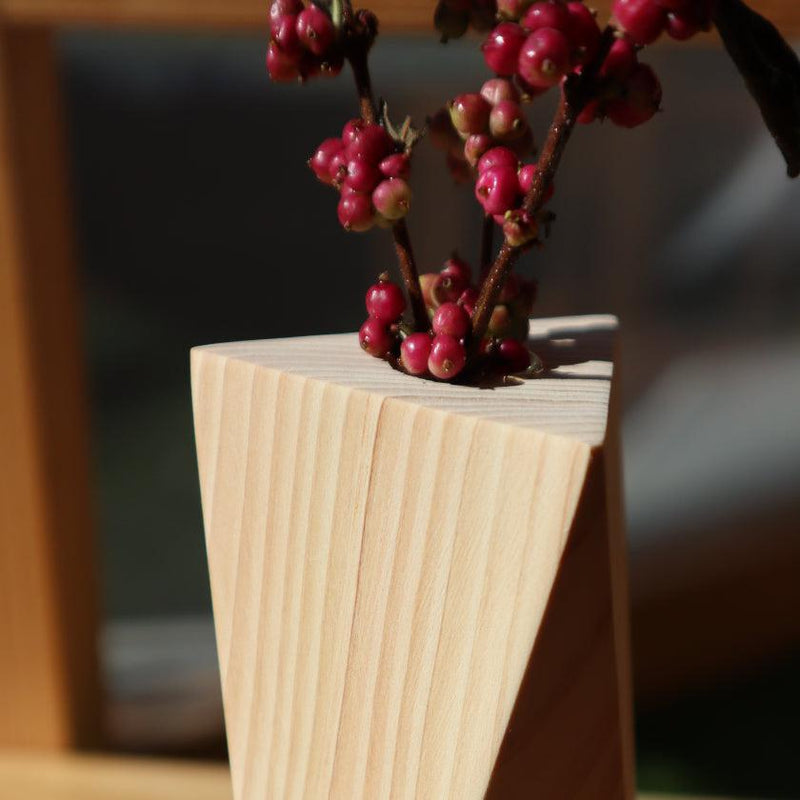 【花瓶】⼀輪挿し (三角D)  | 木工 | 木の幸