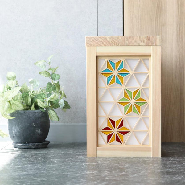 【棚】組子シェルフ M (片側が組子色付き) | 木工 | 木の幸 (大型配送料2,500円)