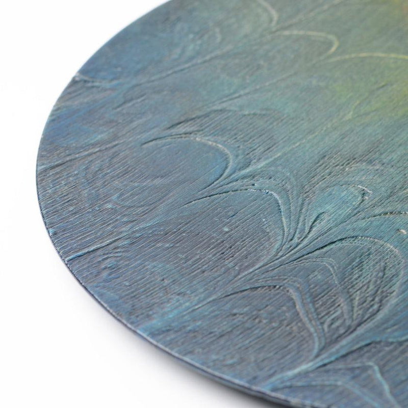 【お皿】大皿 海のうねり | 摺り友禅彫刻師 | Sansai