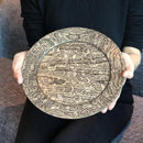 【お皿】リム皿 唐草葡萄 - 鼠 | 摺り友禅彫刻師 | Sansai