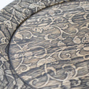 【お皿】リム皿 唐草葡萄 - 鼠 | 摺り友禅彫刻師 | Sansai