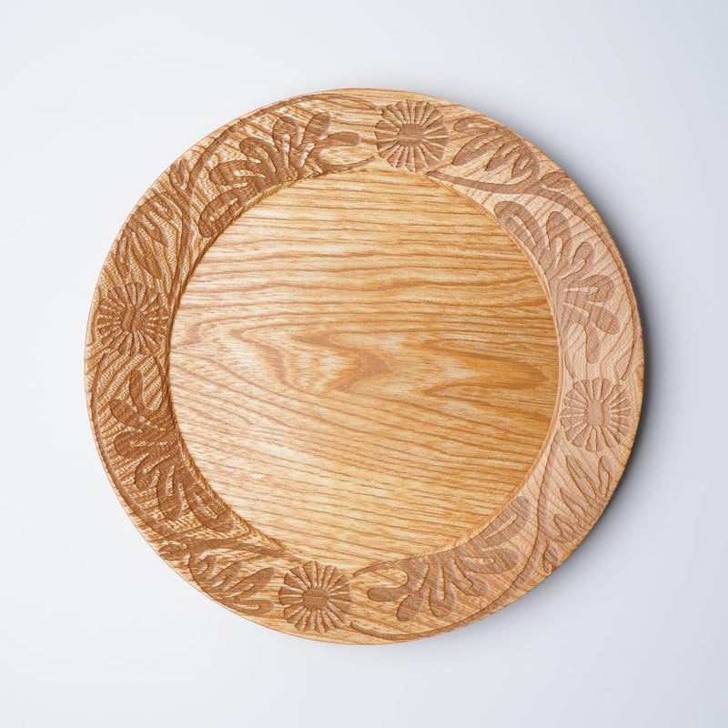 【お皿】リム皿 花輪 | 摺り友禅彫刻師 | Sansai