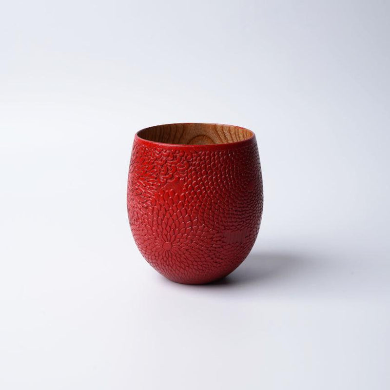 【カップ】菊尽くし - 赤 | 摺り友禅彫刻師 | Sansai