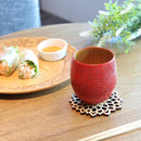 【カップ】菊尽くし - 赤 | 摺り友禅彫刻師 | Sansai