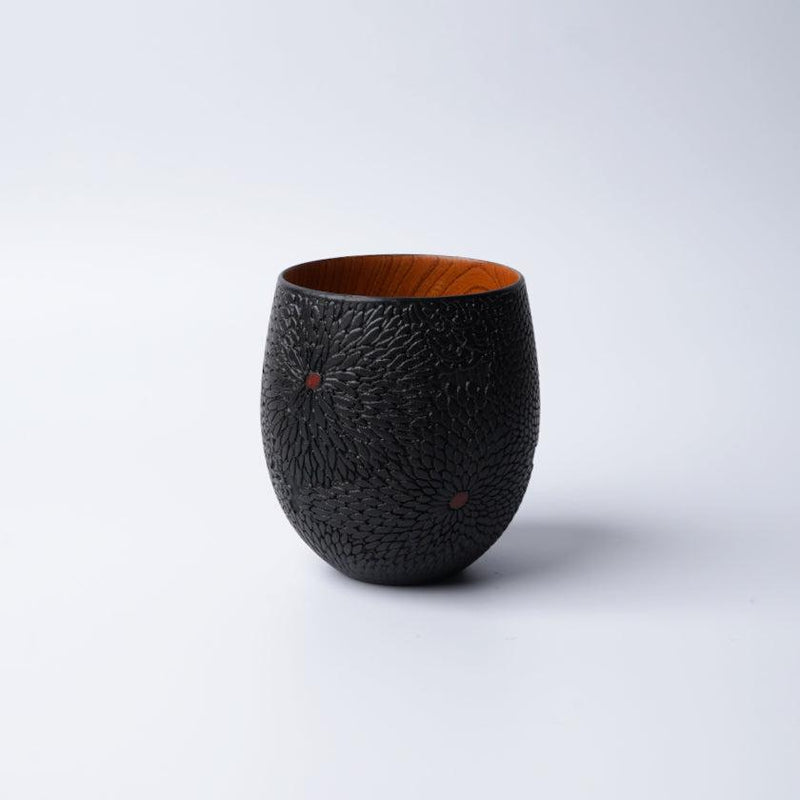 【カップ】菊尽くし - 黒 | 摺り友禅彫刻師 | Sansai