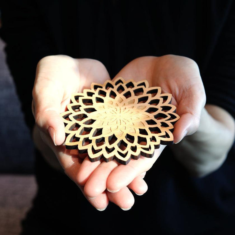 【コースター】菊 | 摺り友禅彫刻師 | Sansai